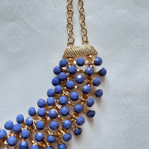 Egyptian Revival Bib Collar Necklace Opaque Bluish/Purple Stone Pin Cushion - Picture 7 of 16